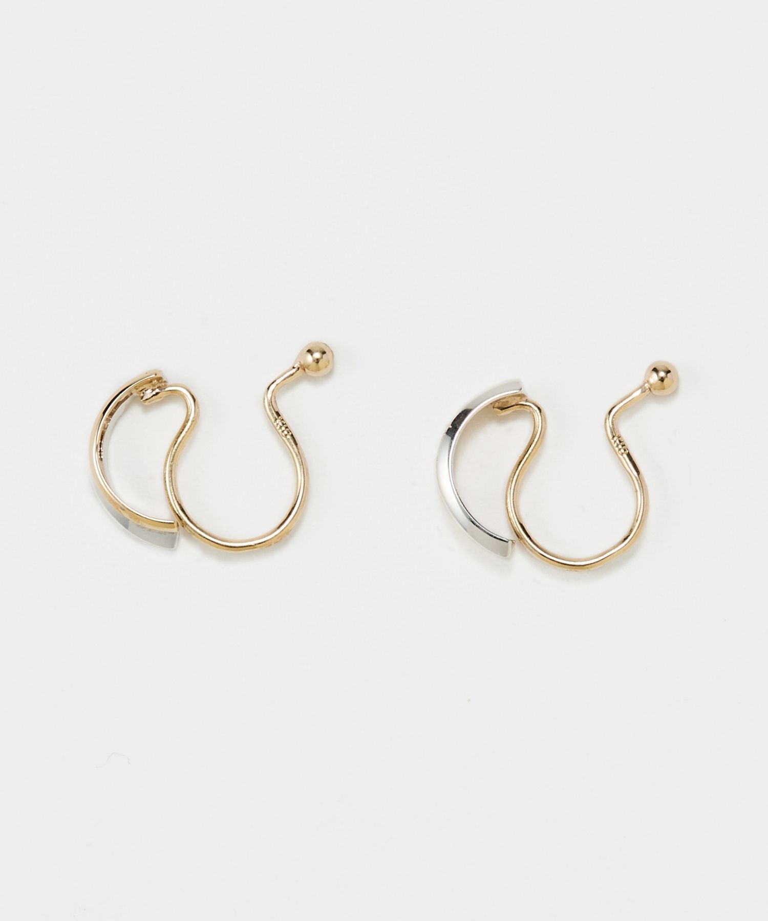 JUPITER「【K10&SV925】コンビカラーフープイヤリング　ゴールド&times;シルバー」|イヤリング|