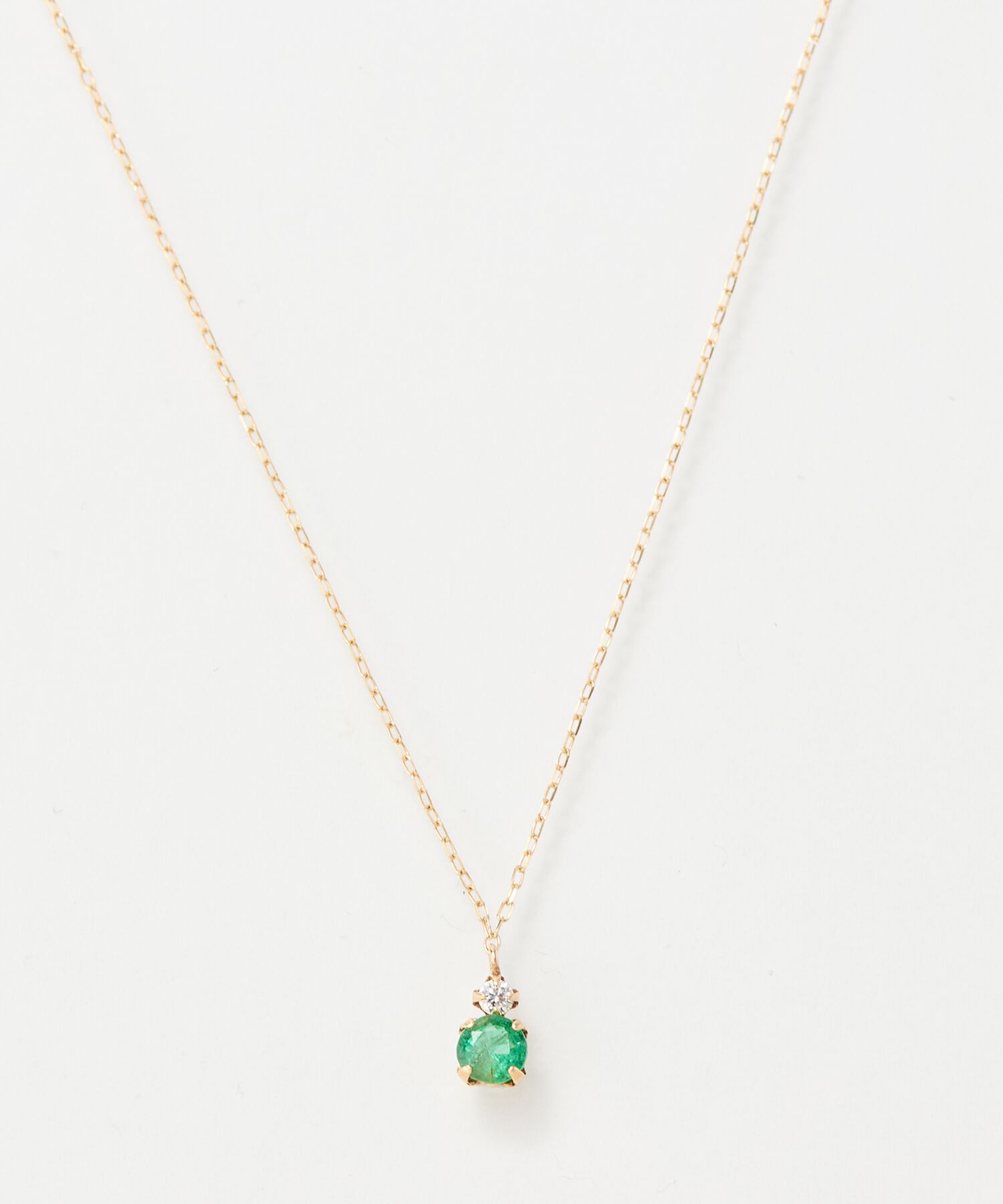 Phoebe「【K10】ジュエルラックネックレス　エメラルド/BOX付き/全長:40cm」|ネックレス|