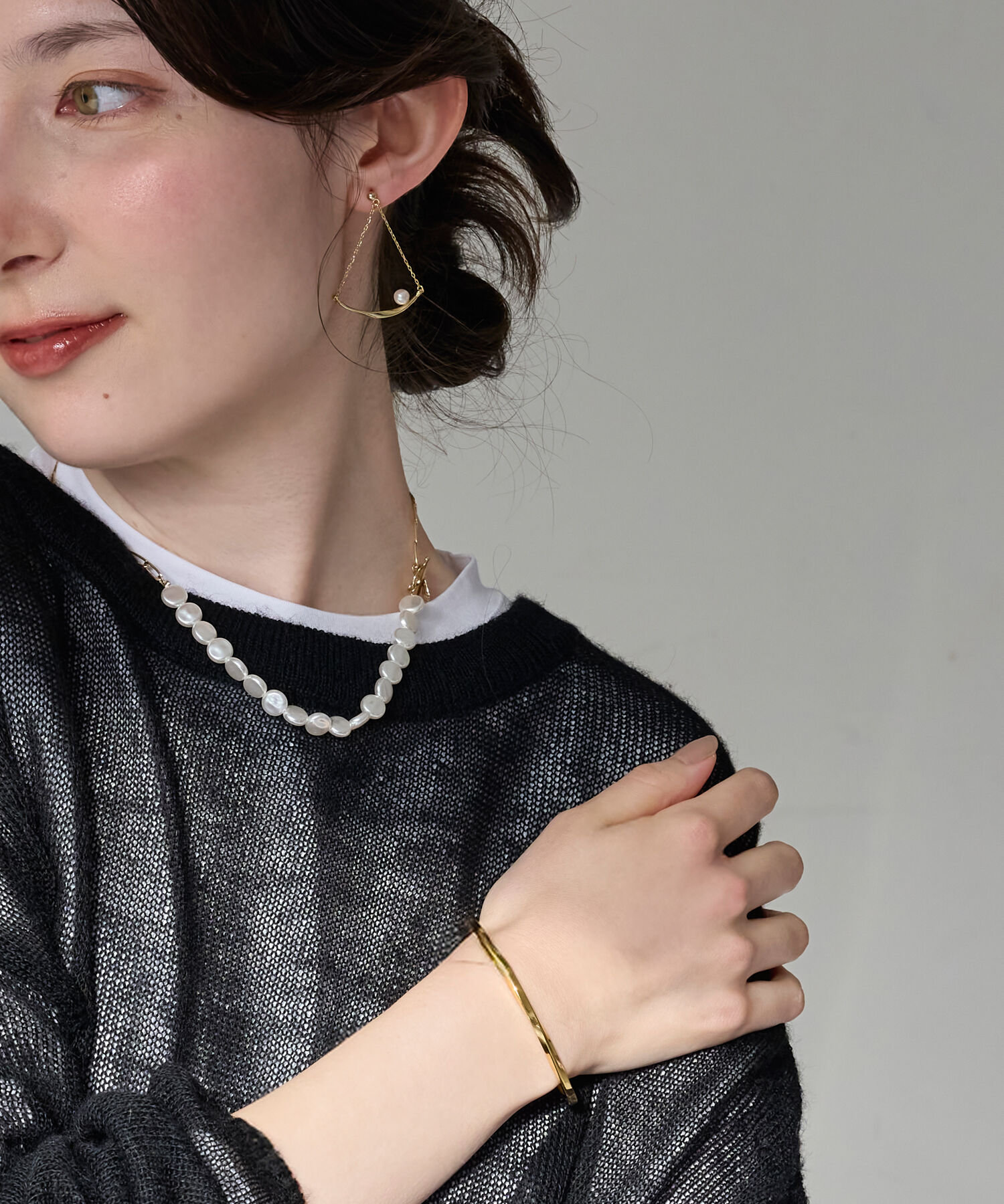 Phoebe「【金属アレルギー対応】ライトツイストメタルバングル/サージカルステンレス」|ブレスレット・バングル|