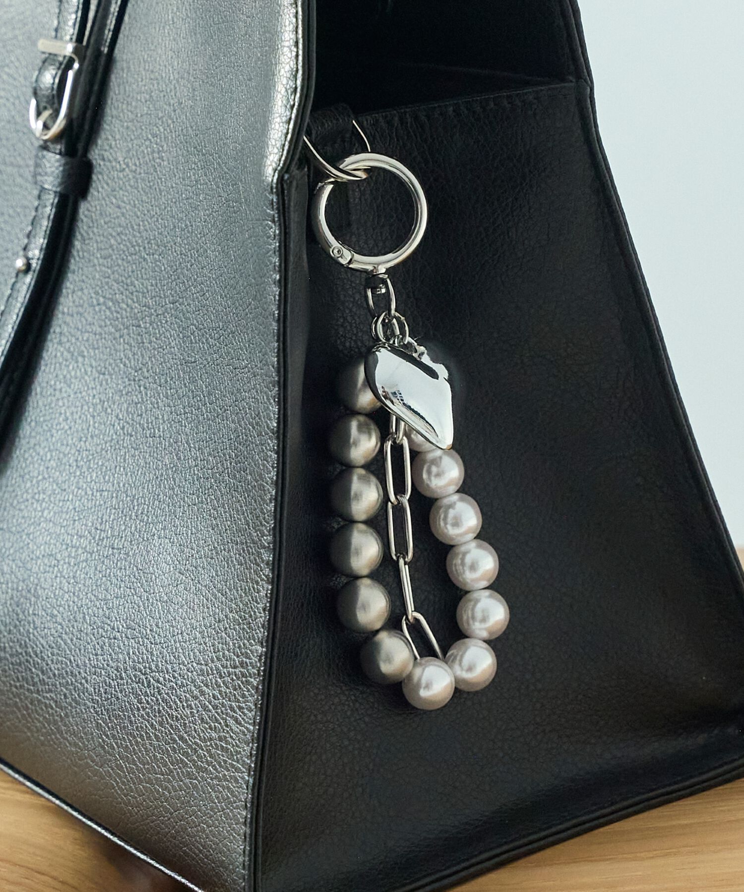 Phoebe「ハートメタルボールバッグチャーム　シルバー」|チャーム・キーホルダー|