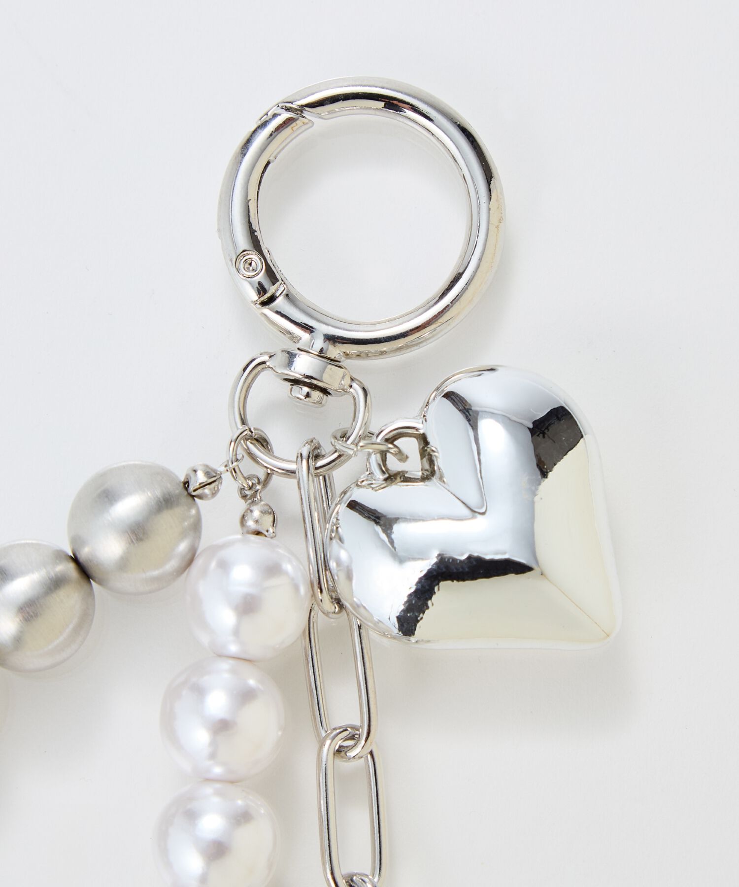 Phoebe「ハートメタルボールバッグチャーム　シルバー」|チャーム・キーホルダー|