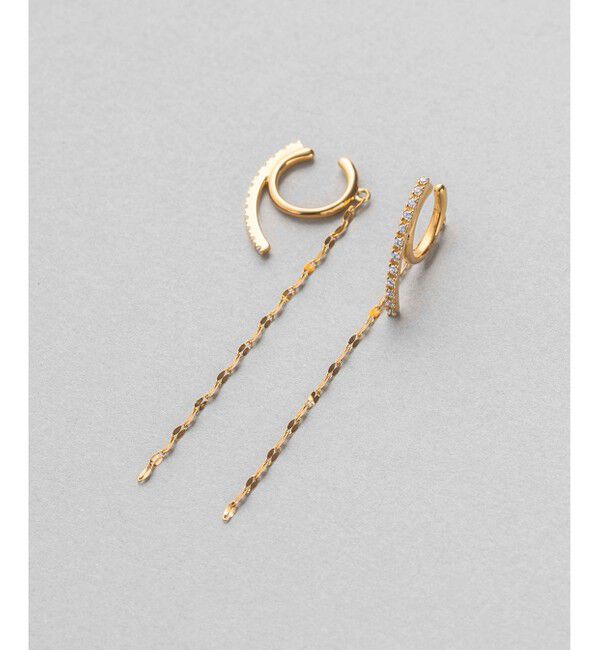 ete「ビジュー ロングチェーン イヤリング」|イヤリング|