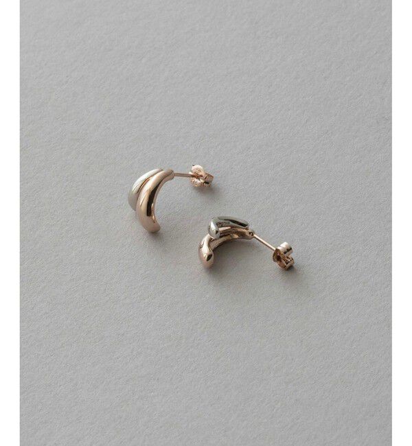 ete「バイカラー ダブルライン ピアス」|ピアス|