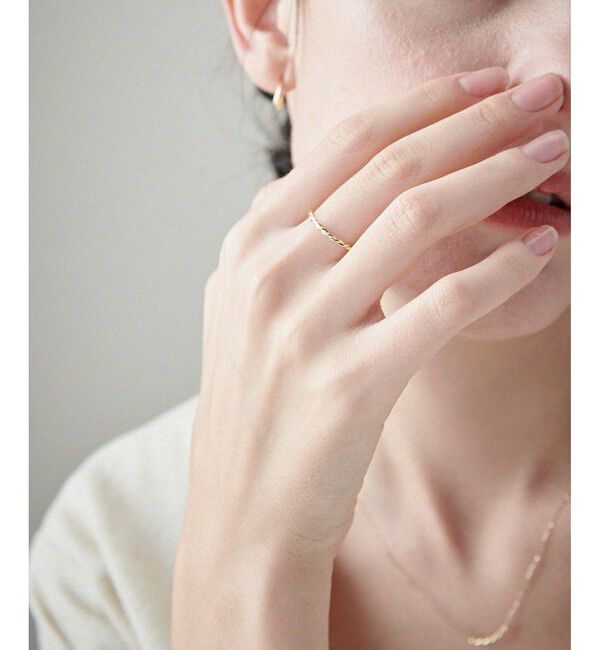 ete「[レイヤード] K10YG ツイスト リング」|リング|