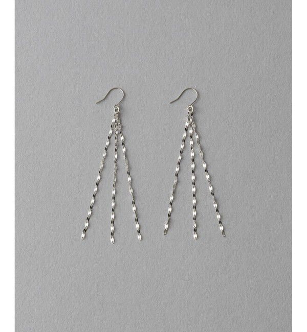 ete「ペタルチェーン フリンジ ピアス」|ピアス|プラチナム