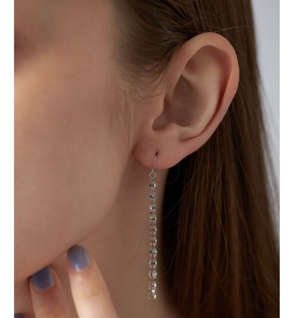 ete「ペタルチェーン フリンジ ピアス」|ピアス|