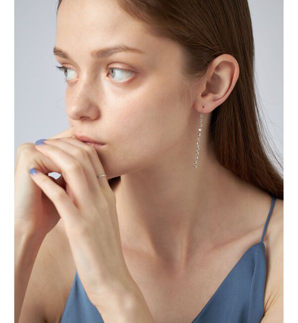 ete「ペタルチェーン フリンジ ピアス」|ピアス|