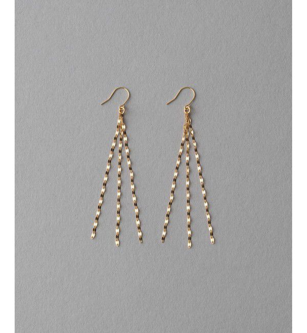 ete「ペタルチェーン フリンジ ピアス」|ピアス|イエローゴールド