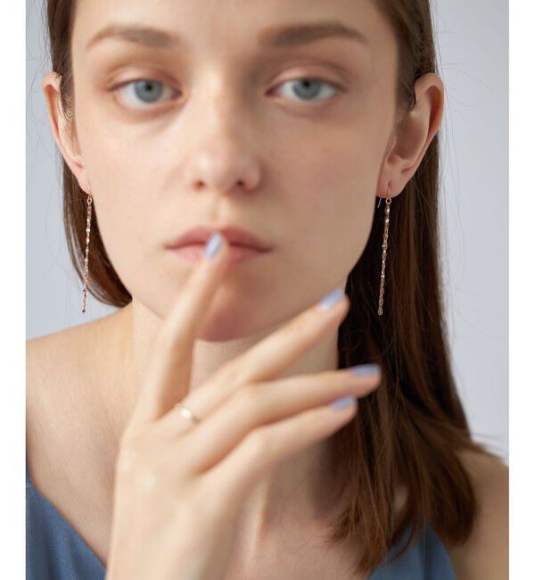 ete「ペタルチェーン フリンジ ピアス」|ピアス|