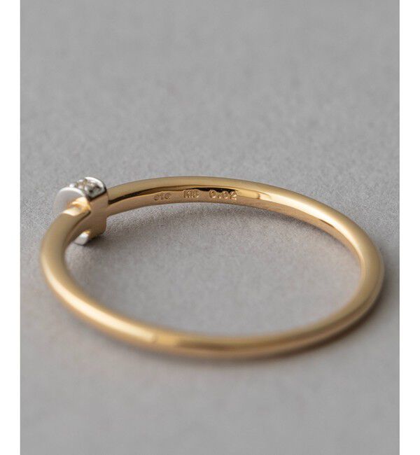 ete「[レイヤード] K18YG ダイヤモンド リング バイカラー」|リング|