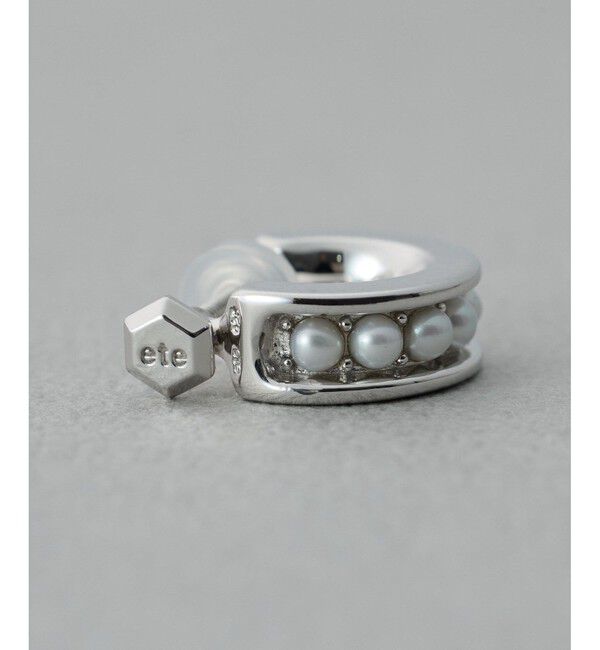 ete「[ブラン] パール フープイヤリング」|イヤリング|