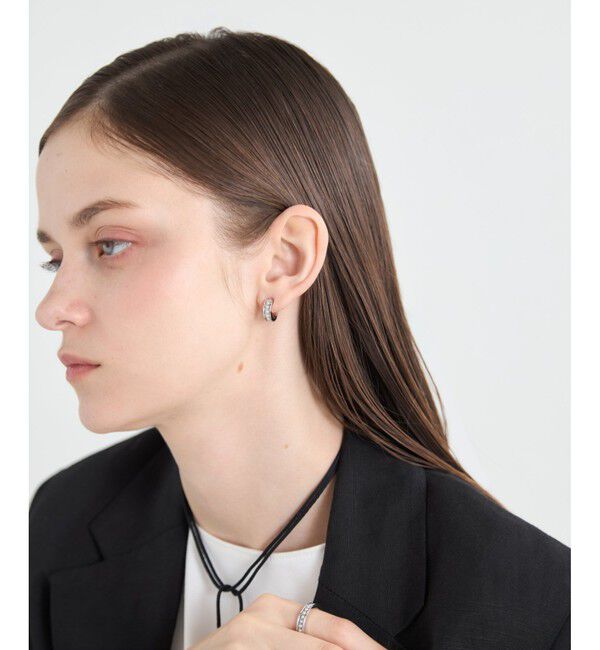 ete「[ブラン] パール フープイヤリング」|イヤリング|