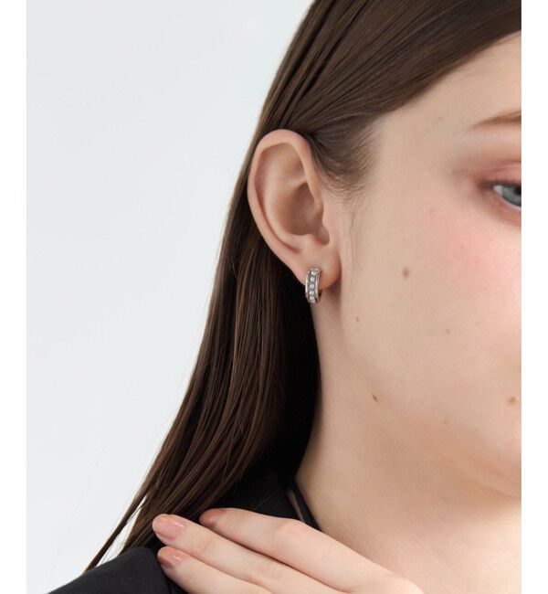 ete「[ブラン] パール フープイヤリング」|イヤリング|