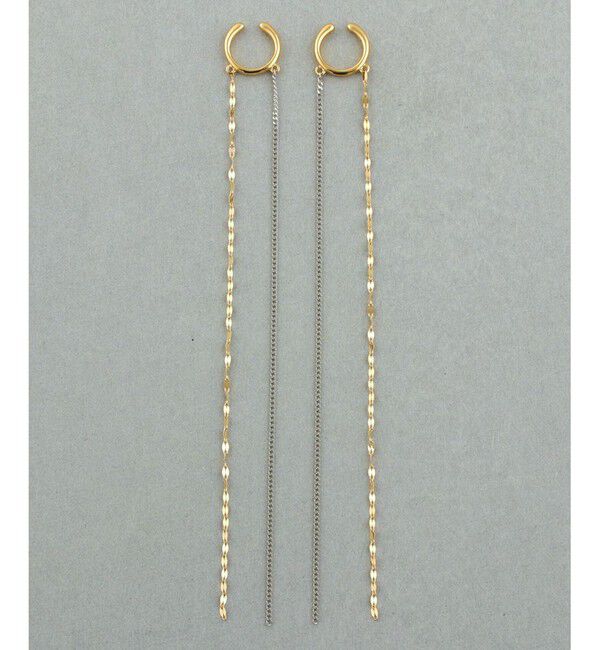 Jouete「ダブルフェイスイヤリング ロングチェーン」|イヤリング|