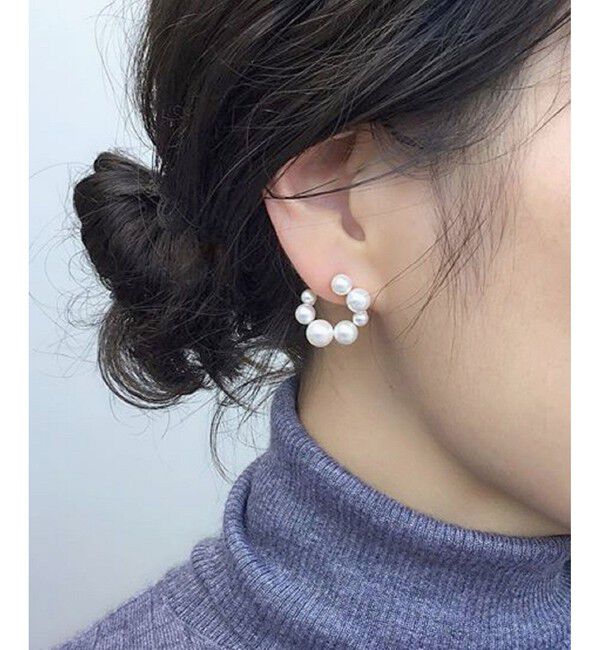 Jouete「ランダムパール サークルイヤリング」|イヤリング|