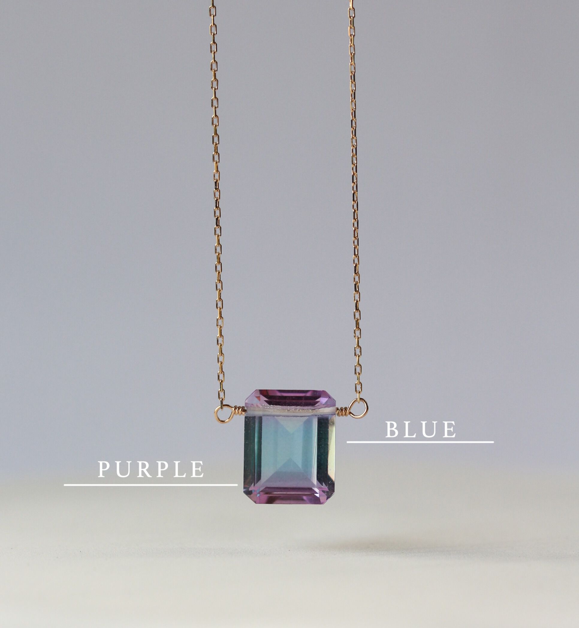  「バイカラー クリスタル ネックレス| K10YG」|ネックレス|