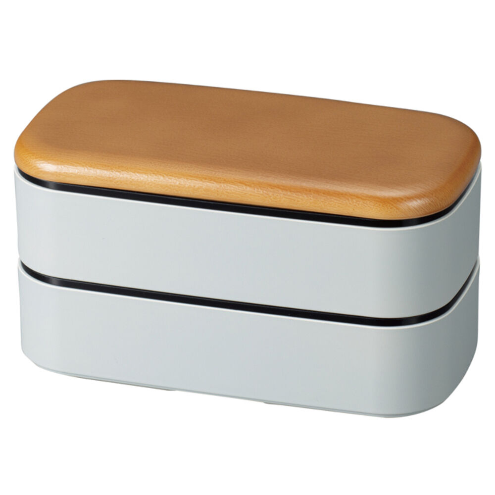 BACKYARD FAMILY「MIYS ミース 弁当箱 2段 大容量 通販 1000ml 男子 男性 木目 弁当 お弁当」|食器・キッチングッズ|グレー1