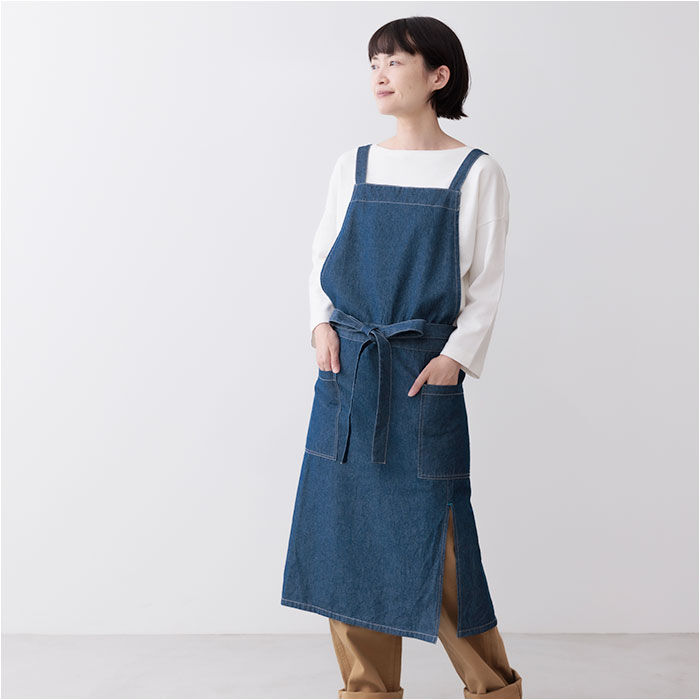 BACKYARD FAMILY「エプロン おしゃれ シンプル 通販 デニムエプロン ラップエプロン デニム レディース ポケット」|その他|