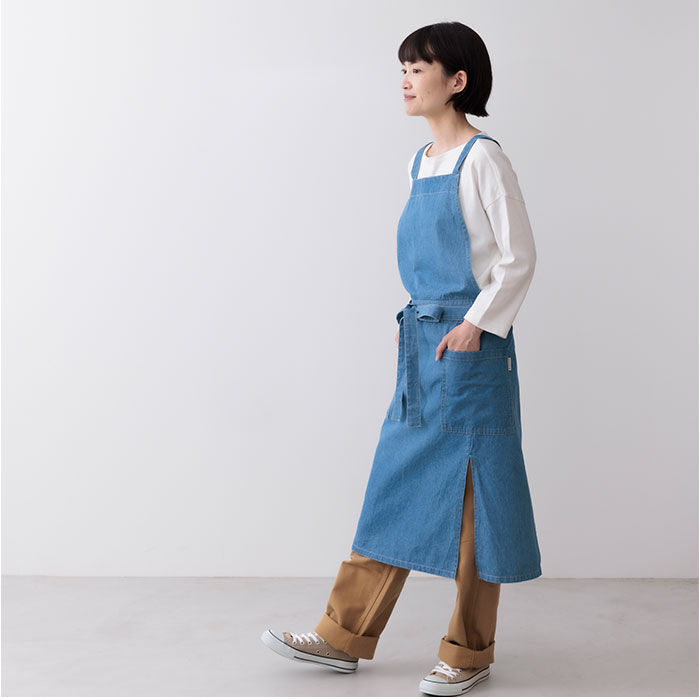 BACKYARD FAMILY「エプロン おしゃれ シンプル 通販 デニムエプロン ラップエプロン デニム レディース ポケット」|その他|