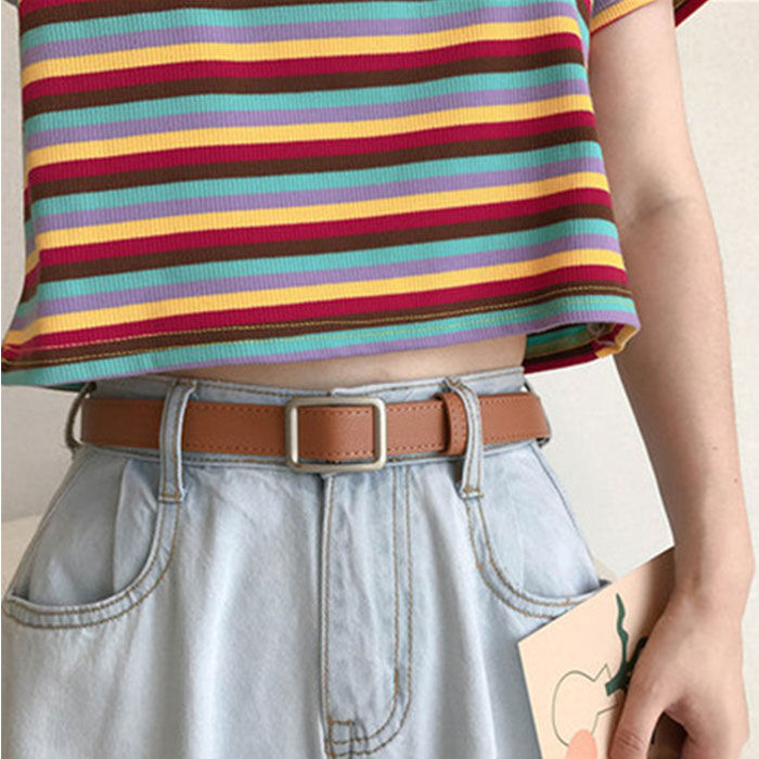 BACKYARD FAMILY「ベルト 穴なし 通販 穴無しベルト 穴なしベルト フェイクレザーベルト スクエア 穴無し」|ベルト|