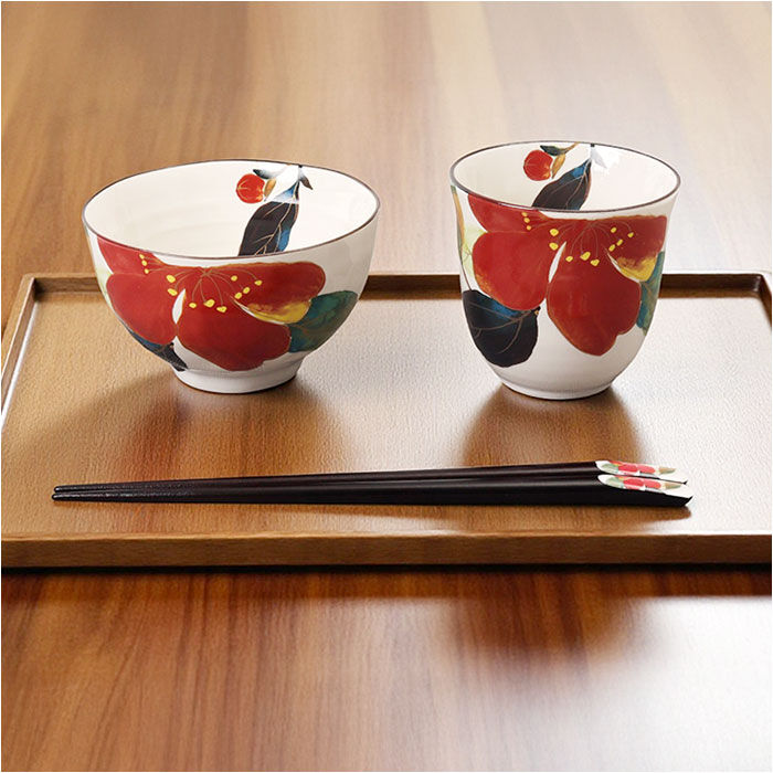 BACKYARD FAMILY「美濃焼 茶碗 湯呑 箸 セット 通販 花ものがたり 和藍 日本製 和食器セット 食器 飯椀 湯呑み」|食器・キッチングッズ|