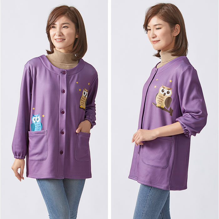 BACKYARD FAMILY「割烹着 暖かい 裏起毛 通販 かっぽう着 スモック 前開き 大人 エプロン レディース 長袖」|その他|