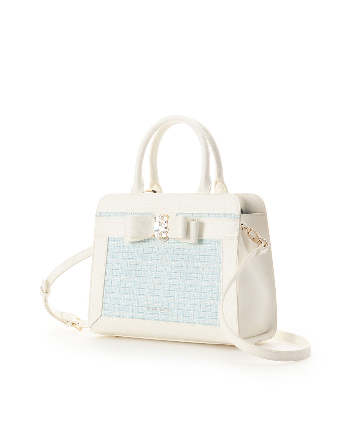 Samantha Vega「ツイードプリントジュエルリボンハンドバッグ」|ハンドバッグ|
