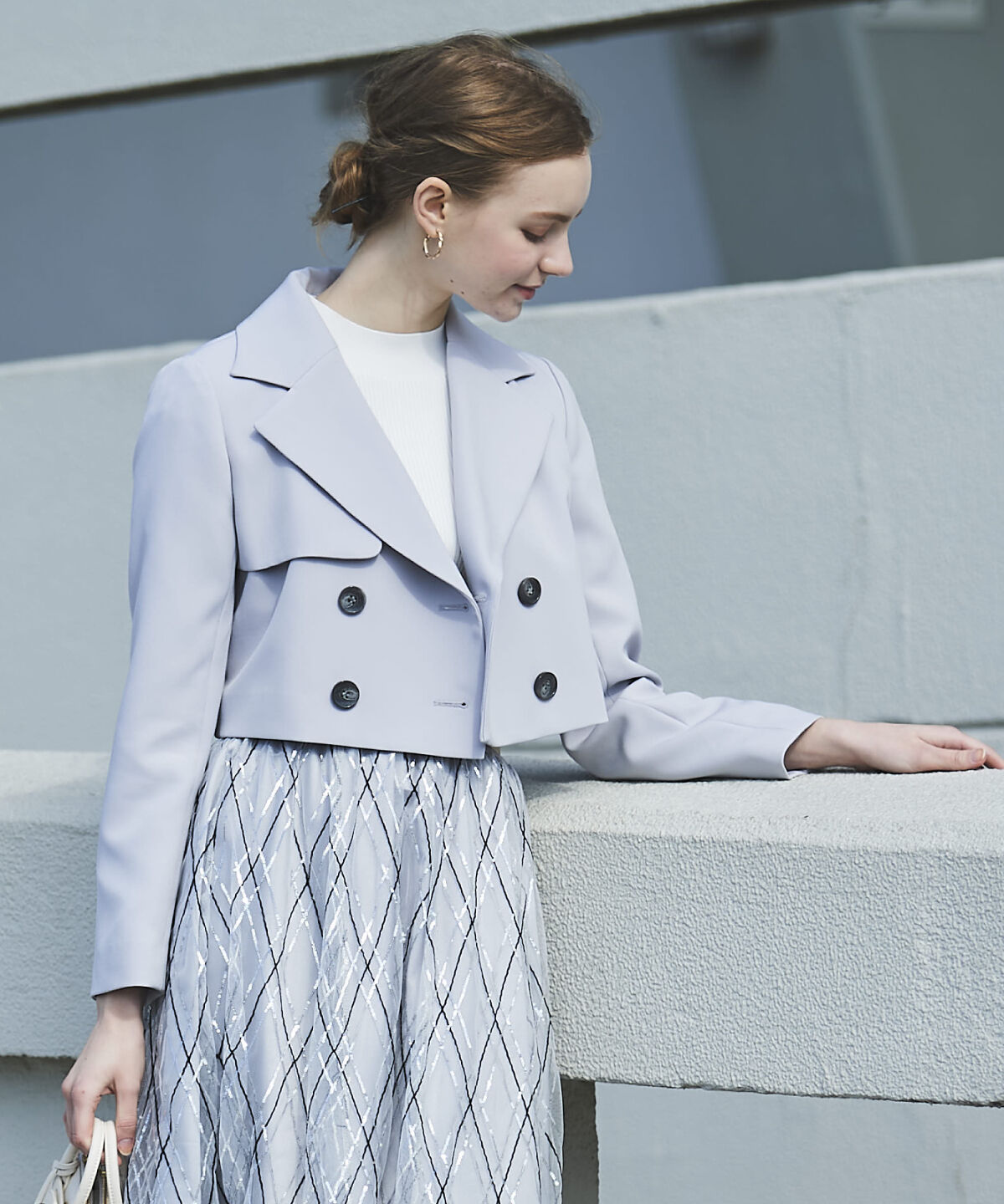 アンドクチュール「ダブルクロスショートトレンチ」|トレンチコート|