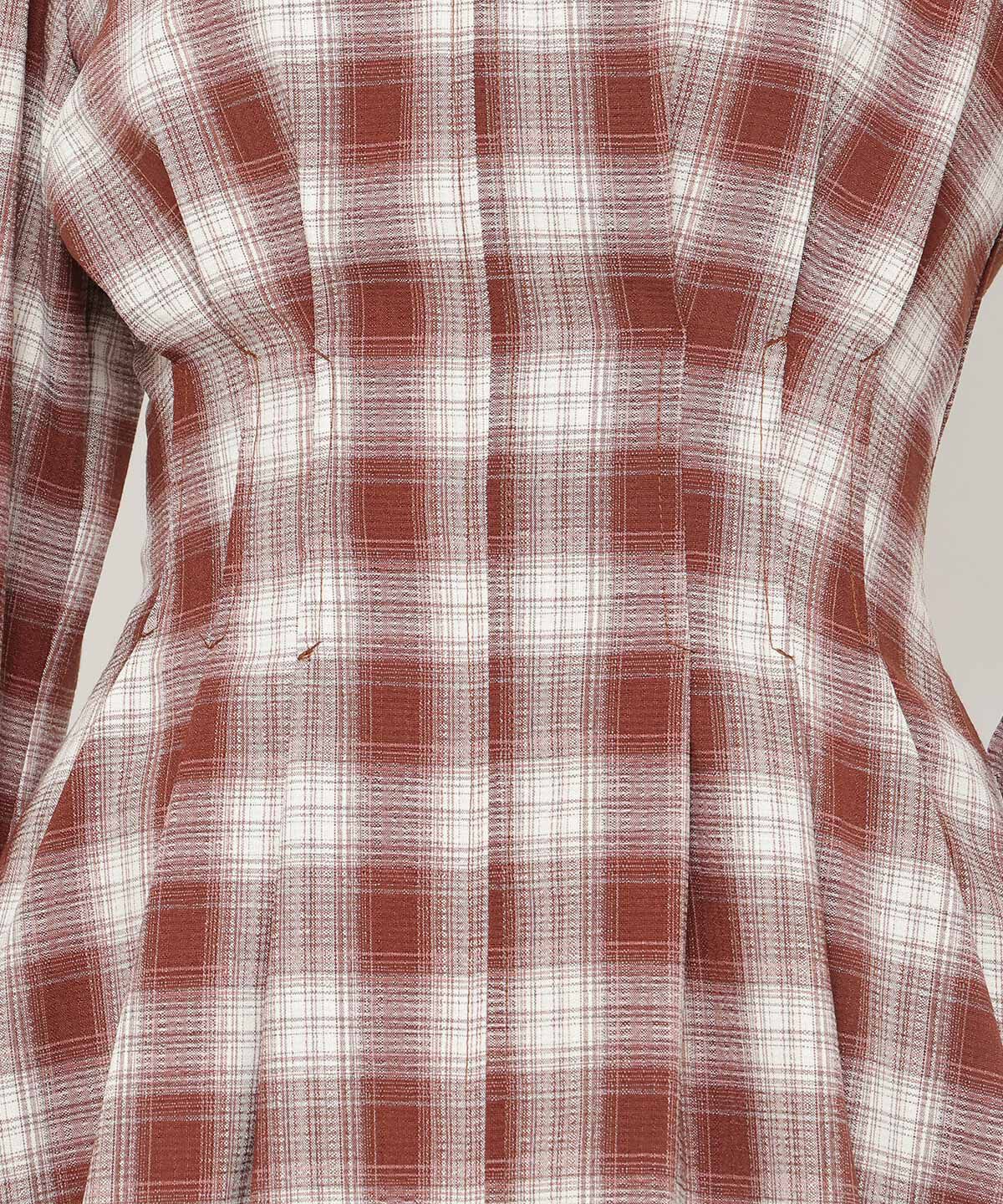 アンドクチュール「チェックウエストタックワンピース」|ワンピース|