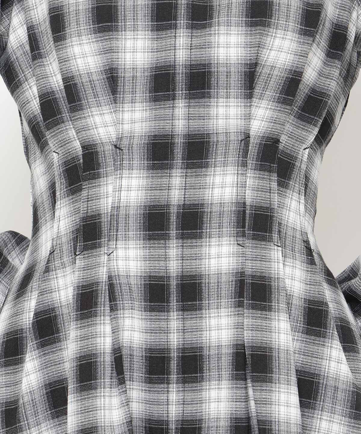 アンドクチュール「チェックウエストタックワンピース」|ワンピース|