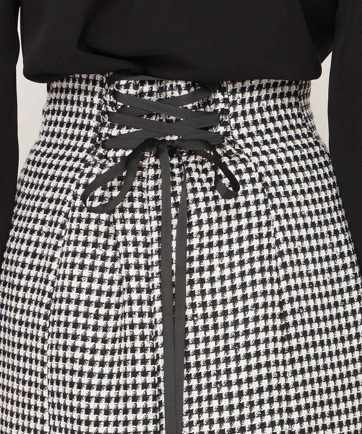 アンドクチュール「ファンシー千鳥切替スカート」|フレア|