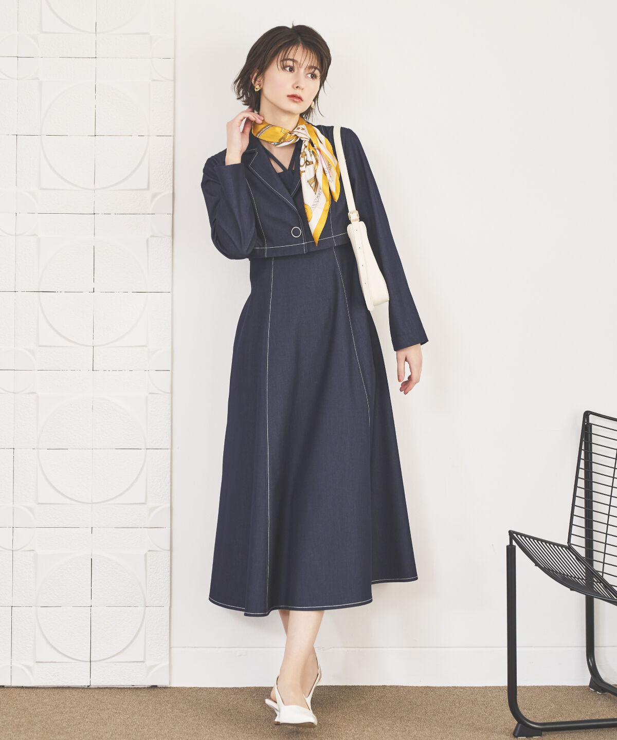 アンドクチュール「デニムライクアンサンブルワンピース」|ワンピース|