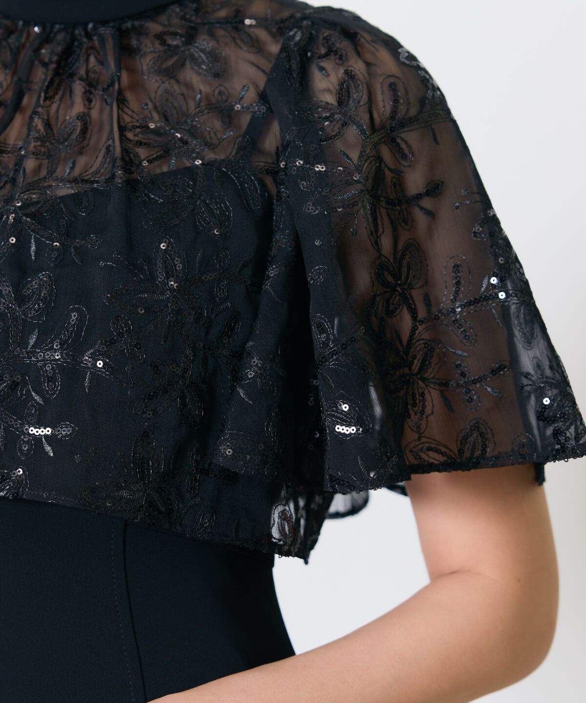 アンドクチュール「スパンコールケープマーメイドドレス」|ドレス|