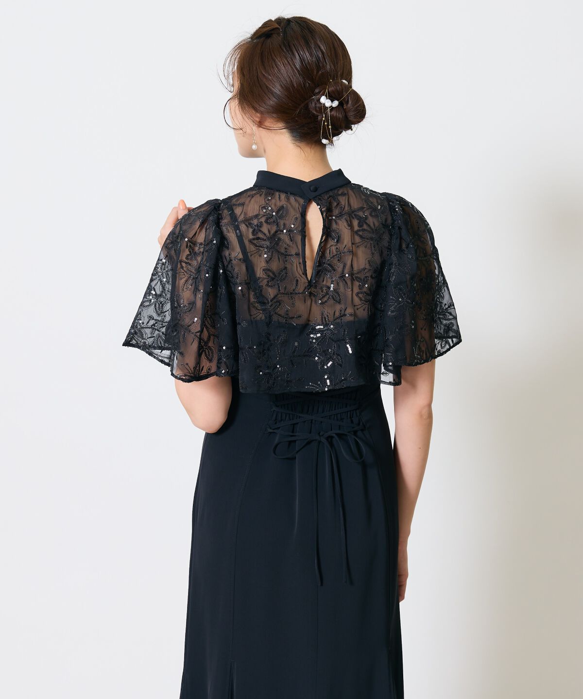 アンドクチュール「スパンコールケープマーメイドドレス」|ドレス|