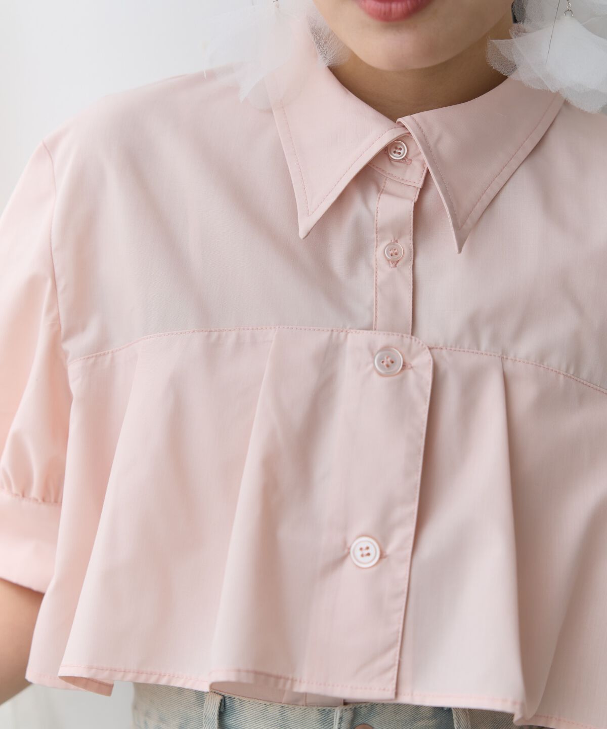 アンドクチュール「ヨークデザインハーフスリーブシャツ」|シャツ・ブラウス|