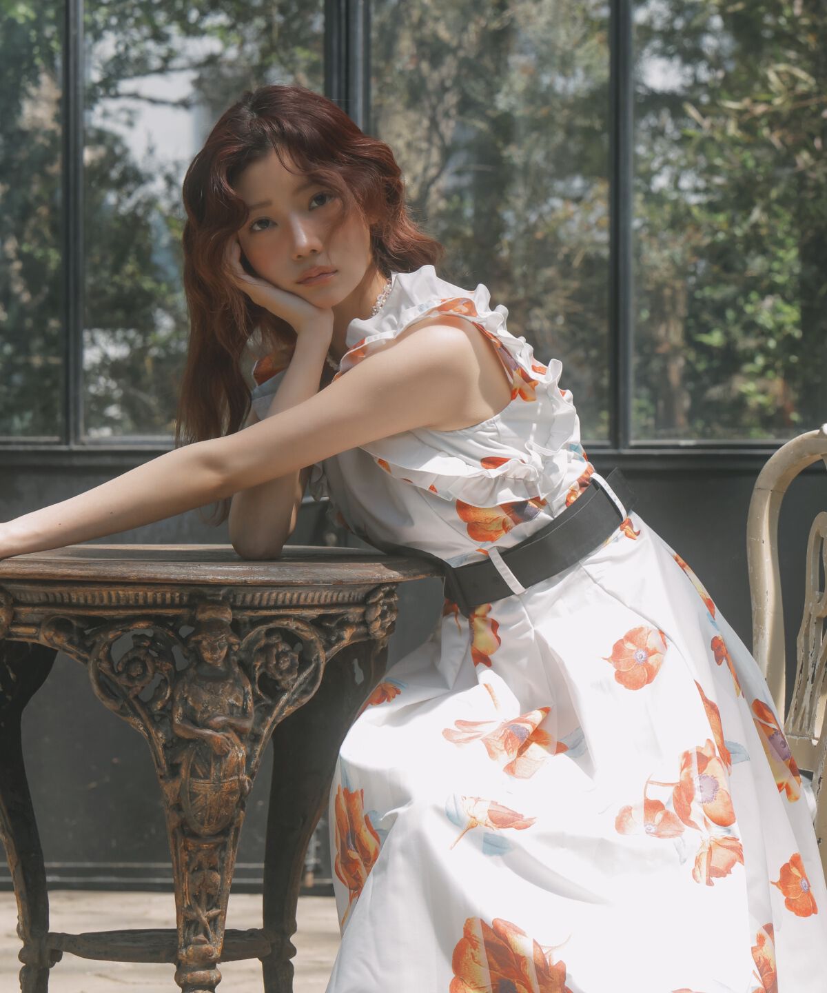 アンドクチュール「サンセットフラワーフリルワンピース」|ワンピース|