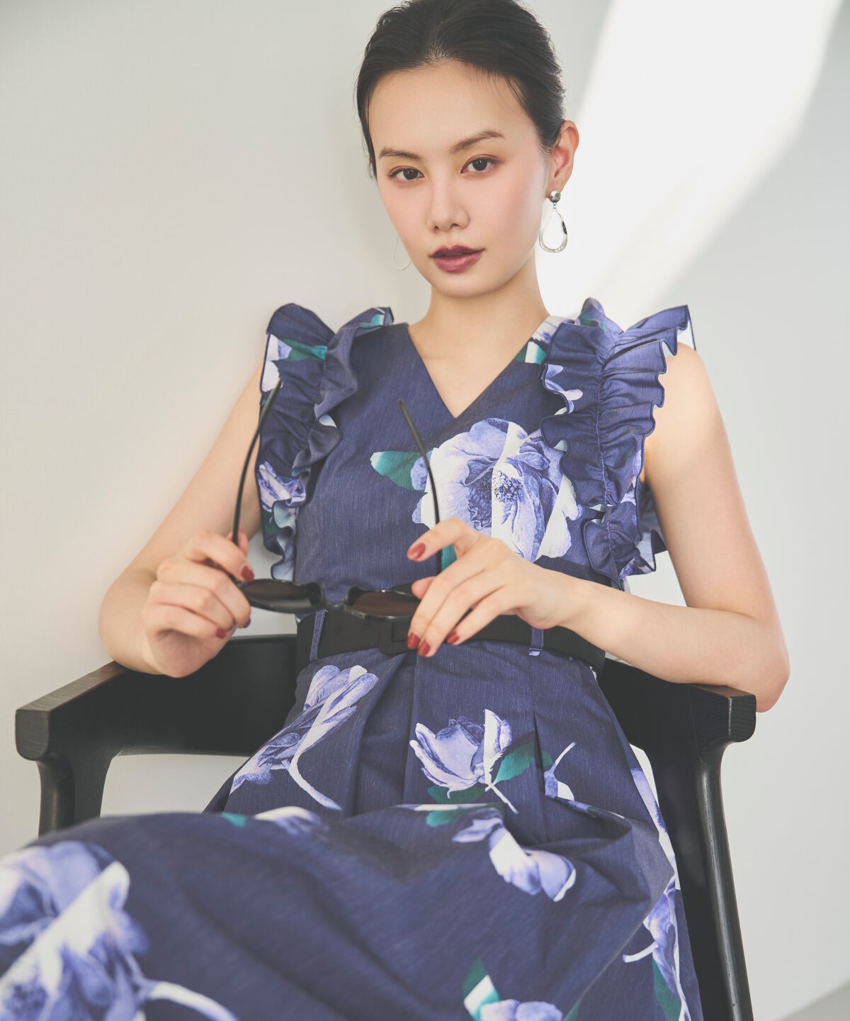 アンドクチュール「サンセットフラワーフリルワンピース」|ワンピース|