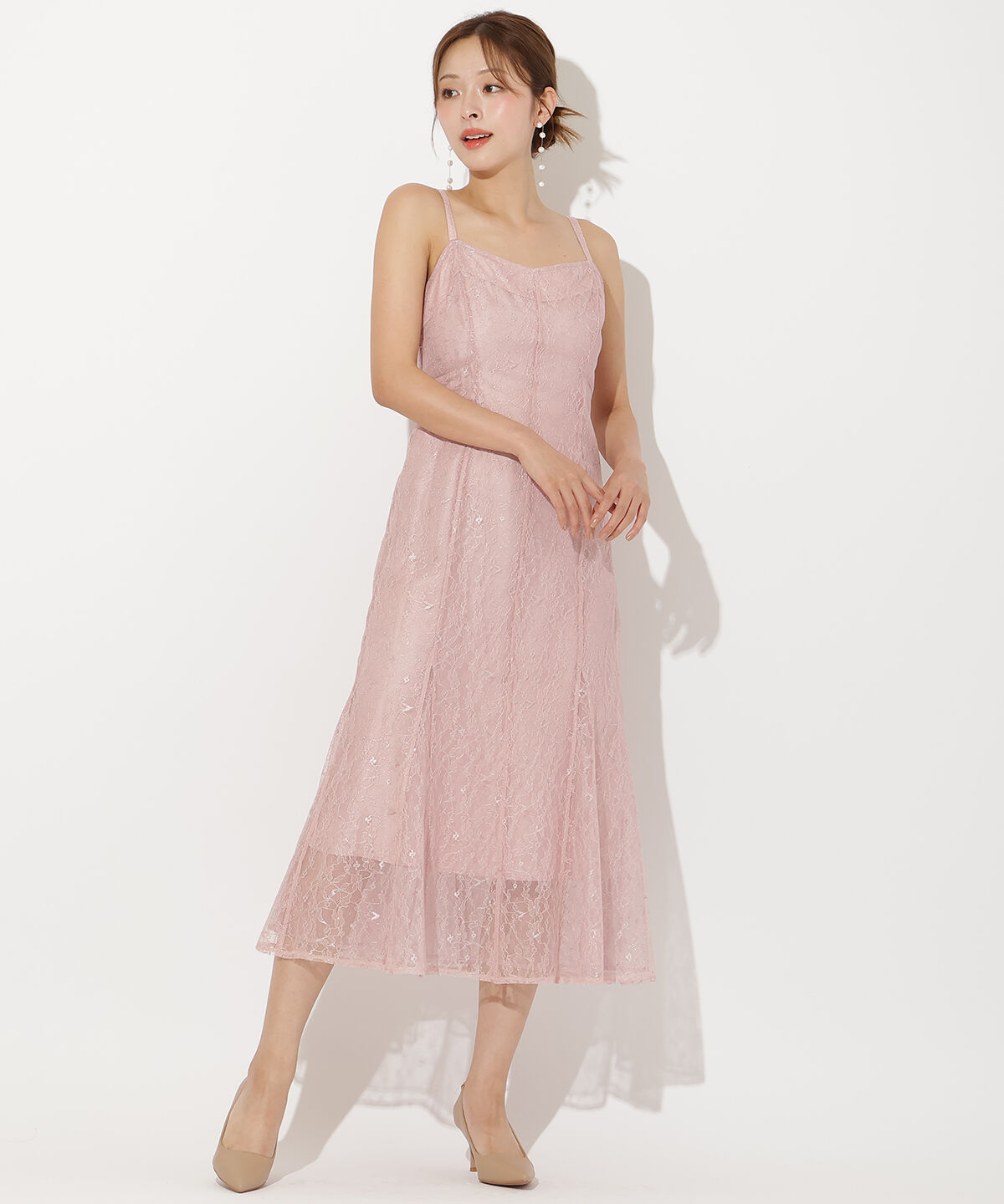 アンドクチュール「チュールフリルブラウス+レースキャミドレス」|ドレス|