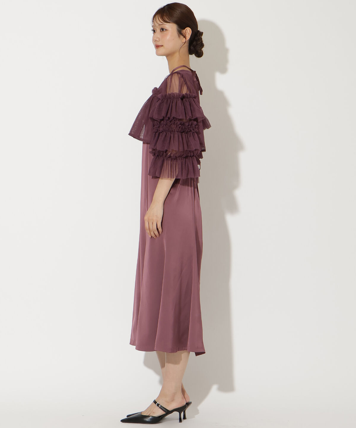 アンドクチュール「ティアードスリーブレイヤードドレス」|ドレス|