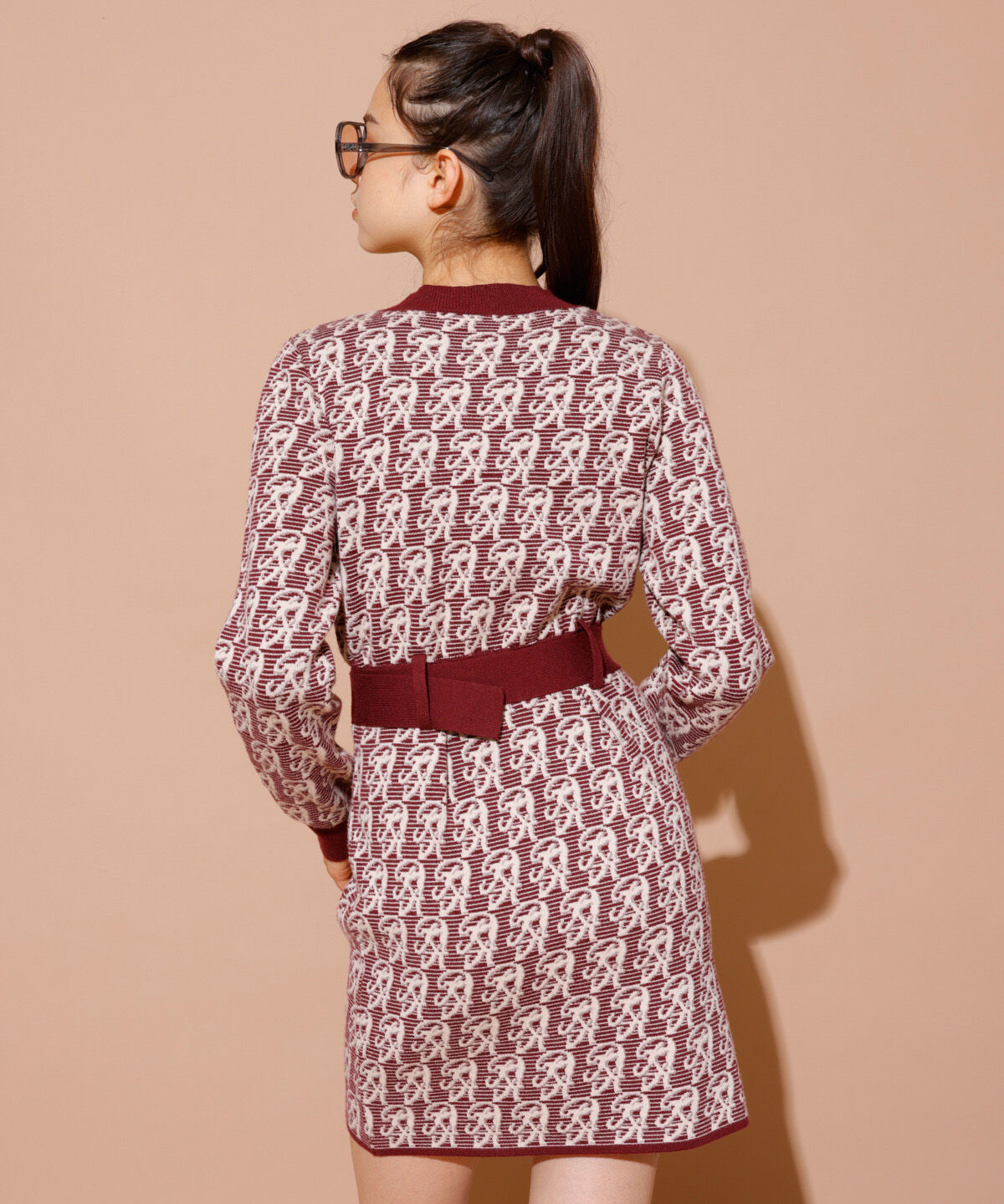 REDYAZEL「モノグラムジャガードニットワンピース」|ワンピース|