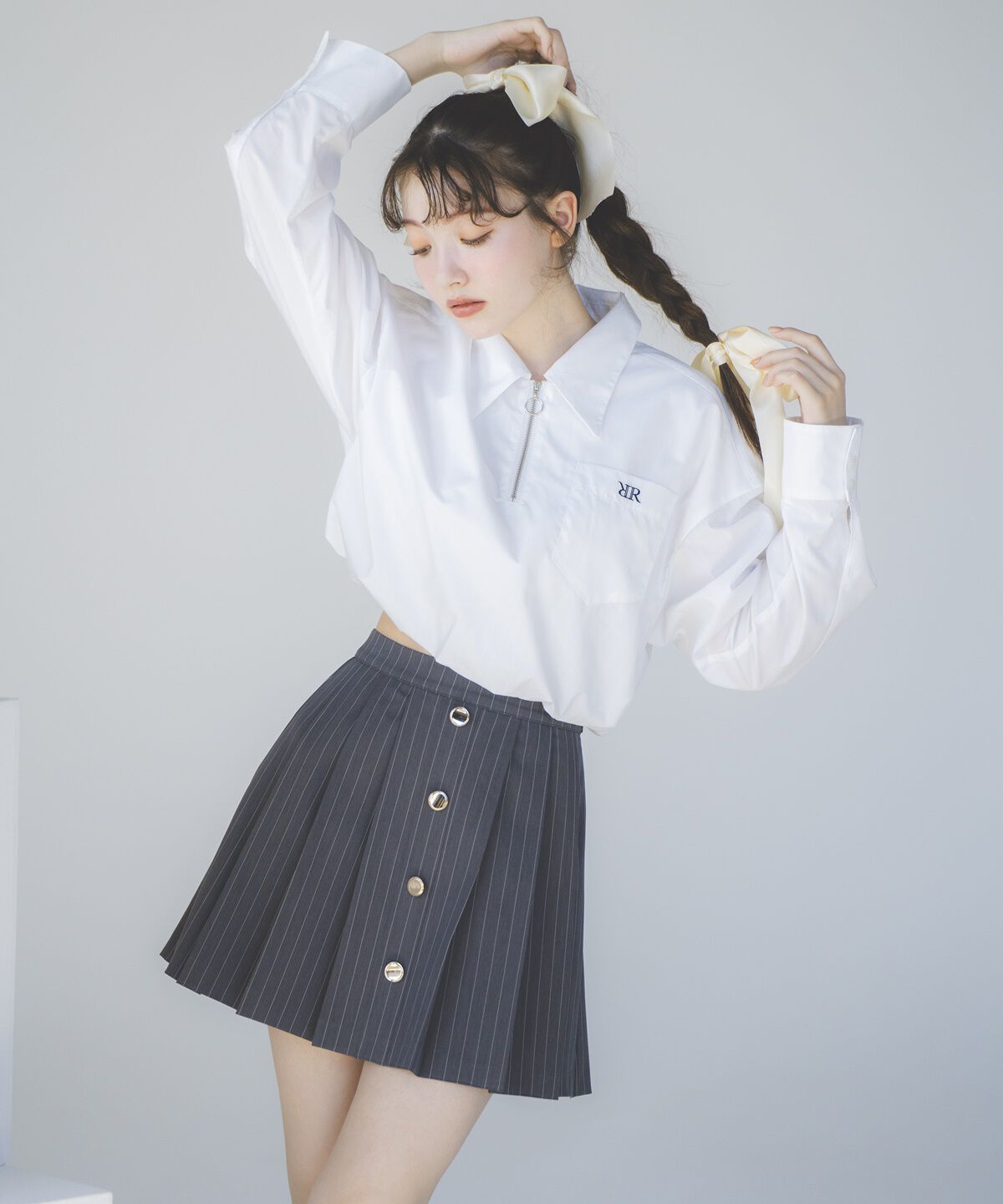 REDYAZEL「ジップ刺繍シャツ」|シャツ・ブラウス|