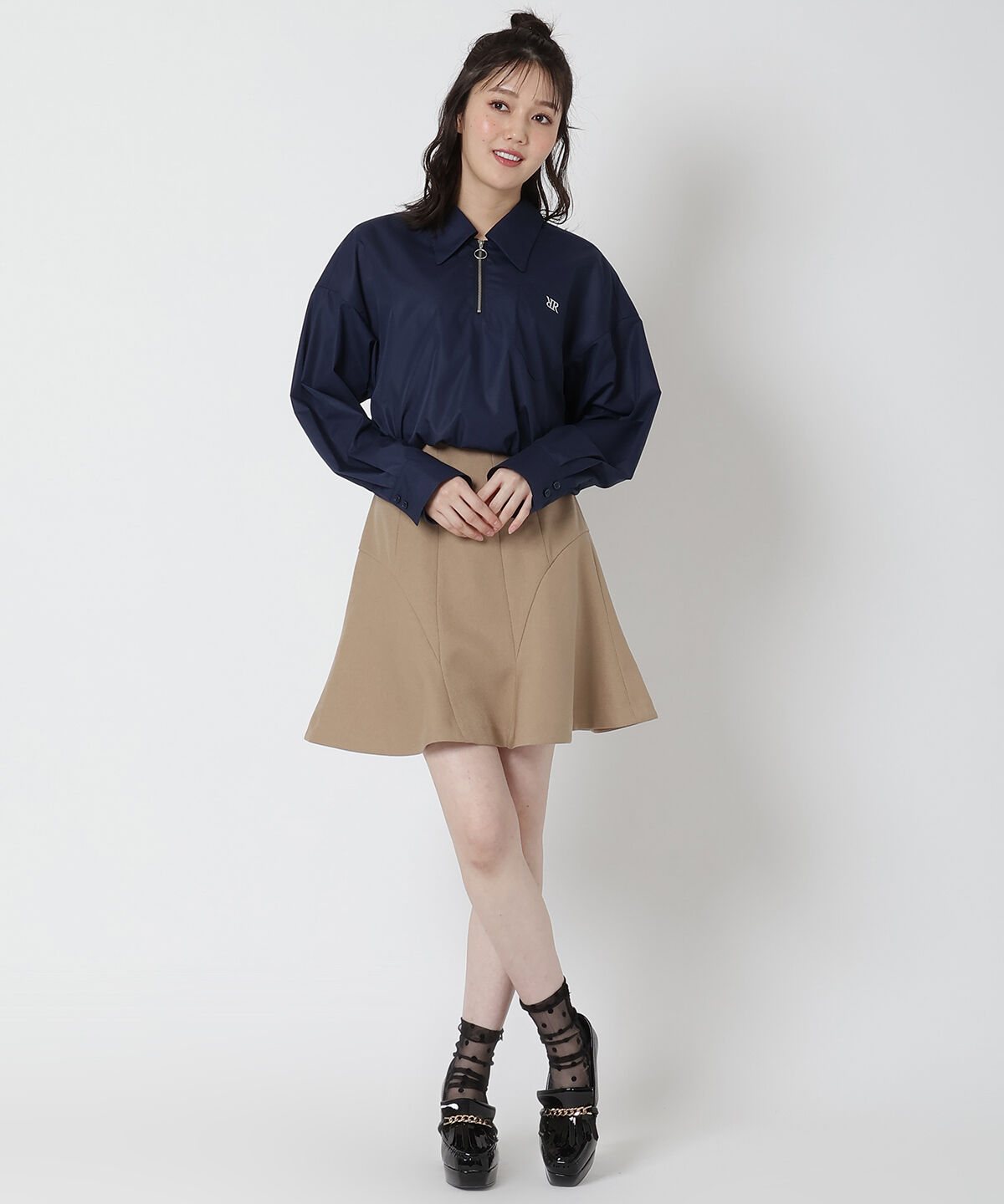 REDYAZEL「ジップ刺繍シャツ」|シャツ・ブラウス|