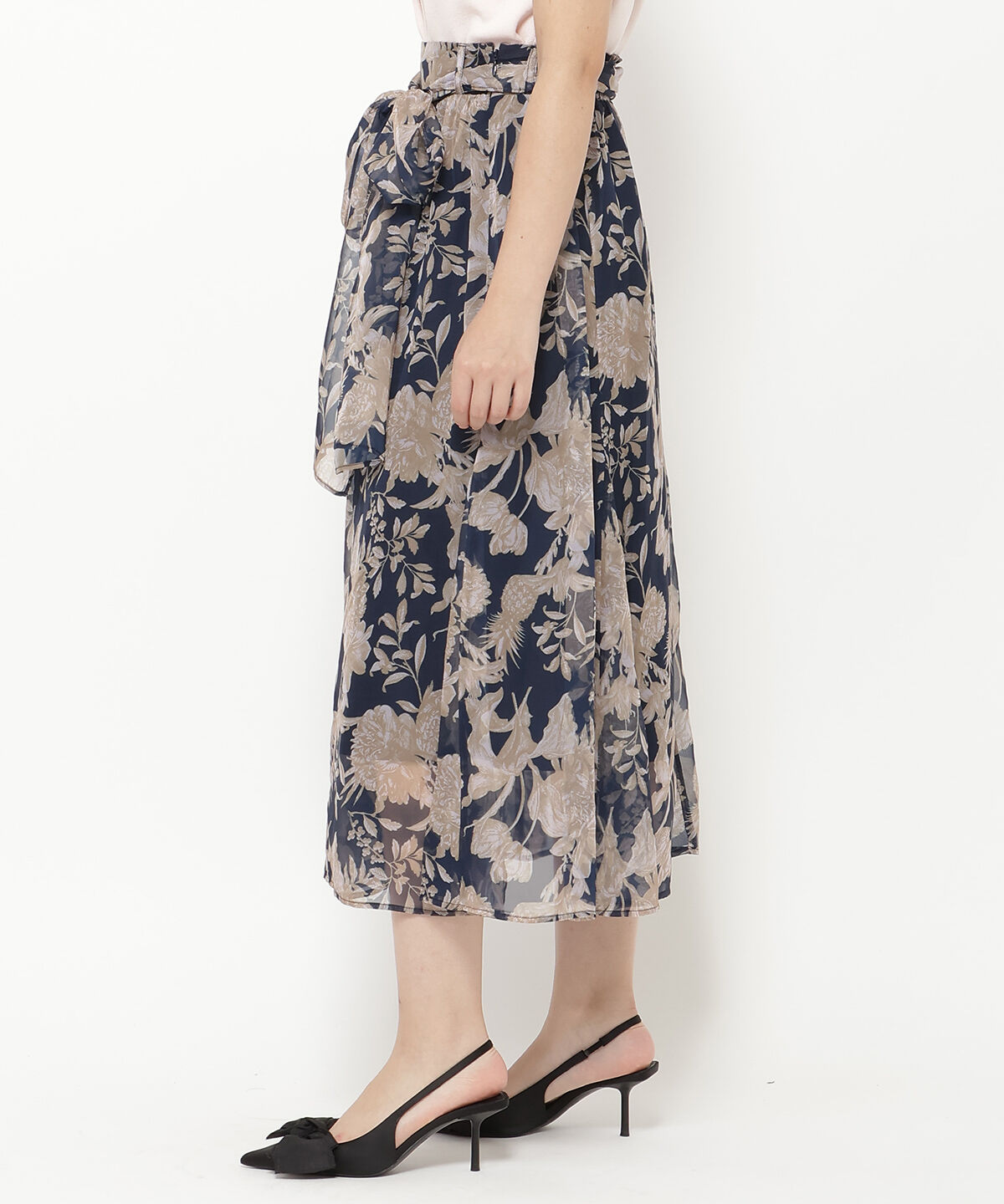 REDYAZEL「フラワープリントスカート」|フレア|