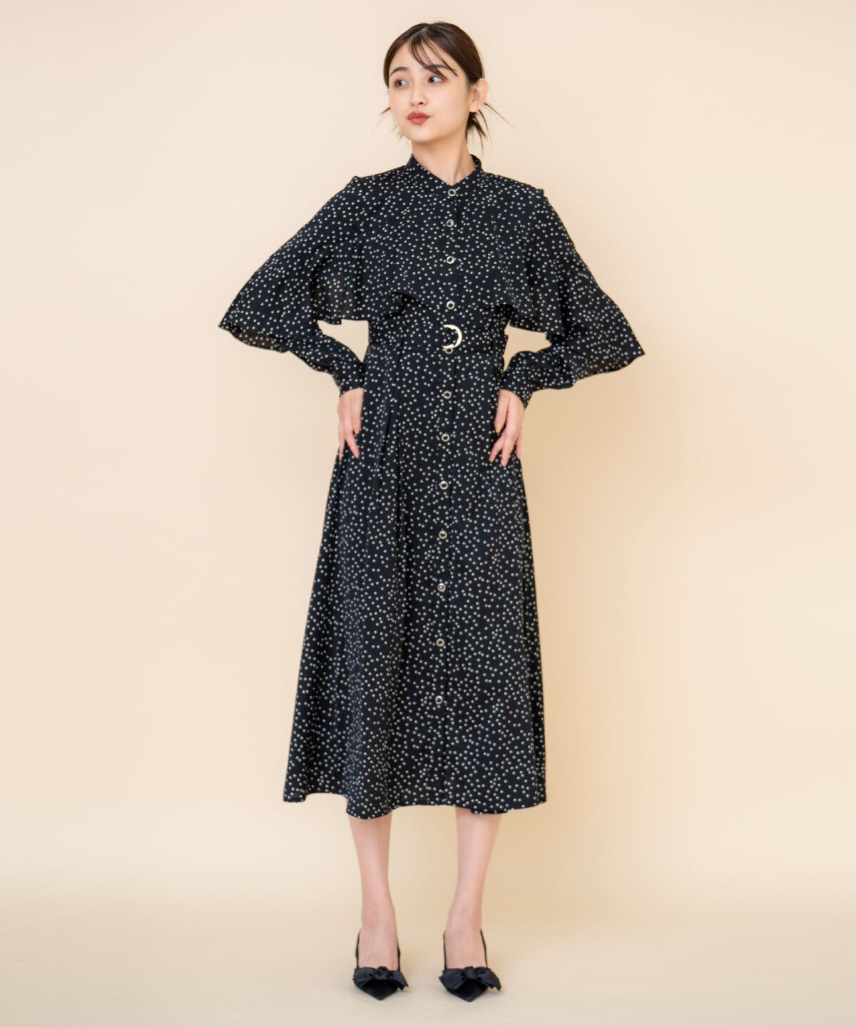 REDYAZEL「ケープフリルワンピース」|ワンピース|