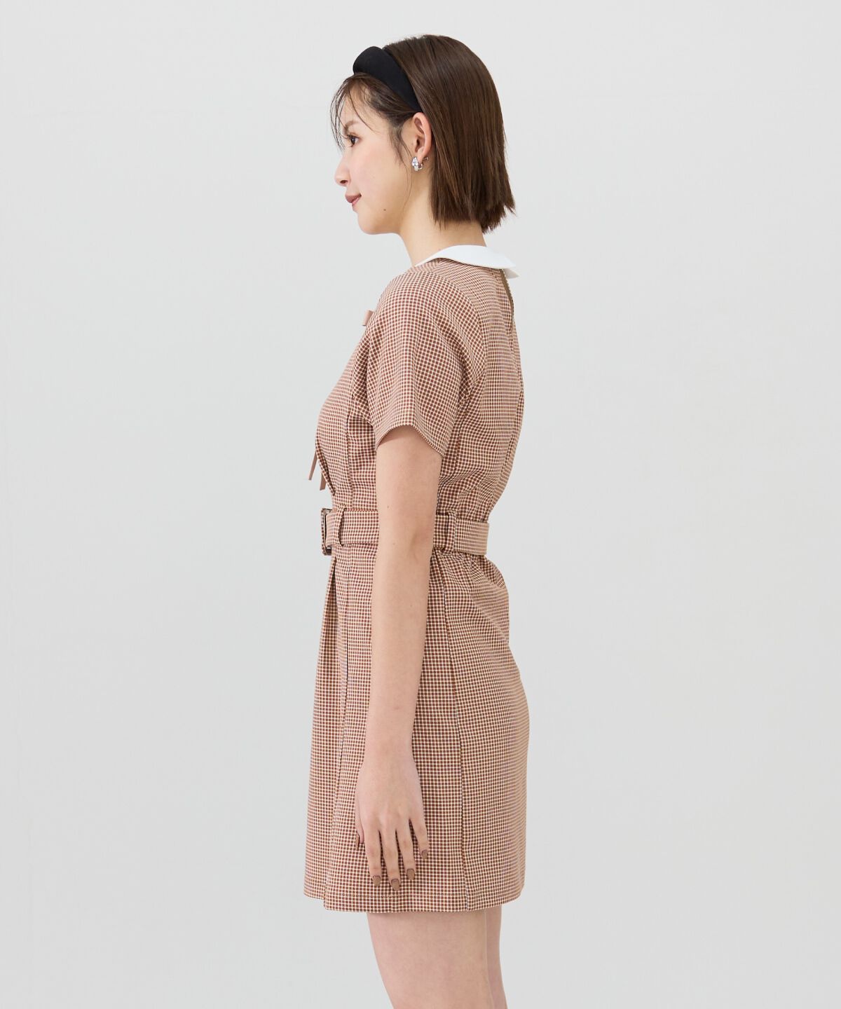 REDYAZEL「ギンガムチェック襟つきミニワンピース」|ワンピース|