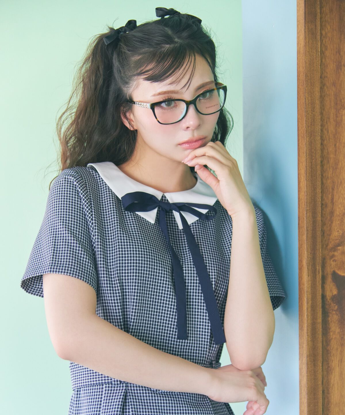 REDYAZEL「ギンガムチェック襟つきミニワンピース」|ワンピース|