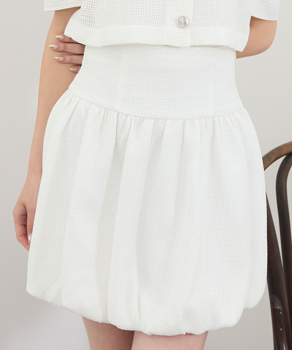 REDYAZEL「メッシュレースショートシャツ&times;バルーンスカートセットアップ」|ワンピース|