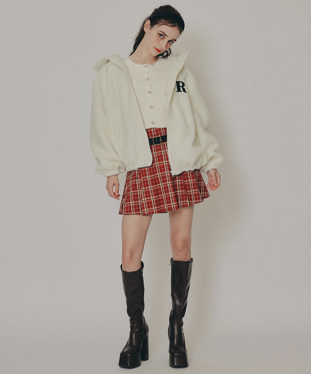 REDYAZEL「ローベルトプリーツミニスカート」|フレア|