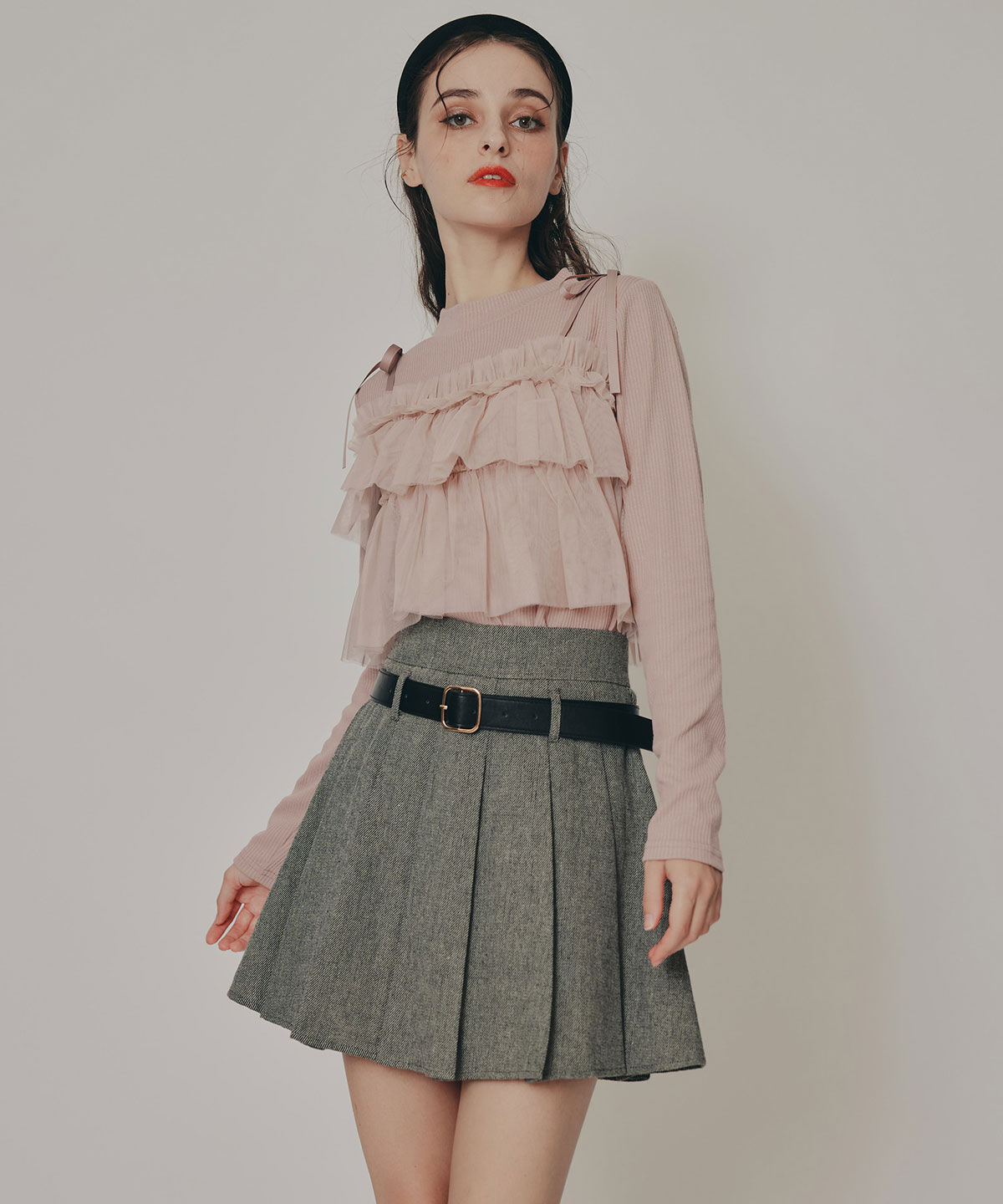 REDYAZEL「ローベルトプリーツミニスカート」|フレア|