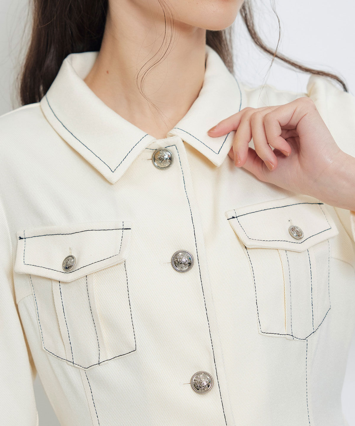 REDYAZEL「デニムステッチミニシャツワンピース」|ワンピース|